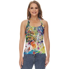 Multicolor Anime Colors Colorful Basic Halter Top by BangZart