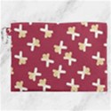 Gold Gingerbread Man Burgundy Canvas Cosmetic Bag (XXL) View1