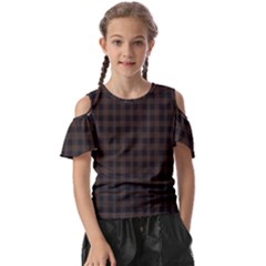 Brown And Black Small Plaids Kids  Butterfly Cutout Tee by ConteMonfrey