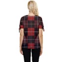Modern Red Plaids Bow Sleeve Button Up Top View4