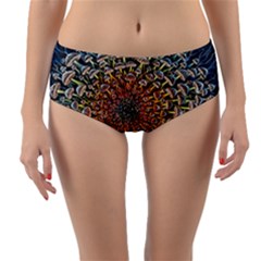 Mirror Fractal Reversible Mid-waist Bikini Bottoms by Sparkle