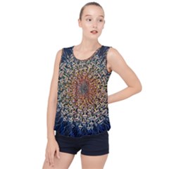 Mirror Fractal Bubble Hem Chiffon Tank Top by Sparkle