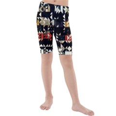 Art-design-color-banner-wallpaper Kids  Mid Length Swim Shorts by Jancukart