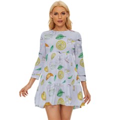 Tea Drinking Welding Tea Bag Long Sleeve Babydoll Dress by Wegoenart