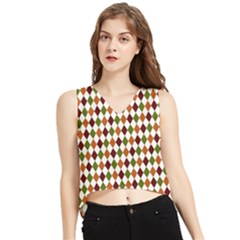 Halloween Palette Plaids   V-neck Cropped Tank Top by ConteMonfrey