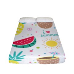 Pineapple And Watermelon Summer Fruit Fitted Sheet (full/ Double Size) by Jancukart