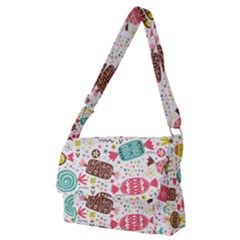 Candy Background Cartoon Full Print Messenger Bag (m) by Jancukart