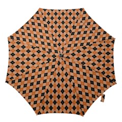 Halloween Inspired Black Orange Diagonal Plaids Hook Handle Umbrellas (medium) by ConteMonfrey