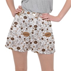Brown Coffee Beans Pattern Ripstop Shorts by Jancukart