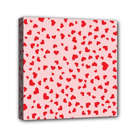 Hearts Valentine Heart Pattern Mini Canvas 6  X 6  (stretched) by Ravend