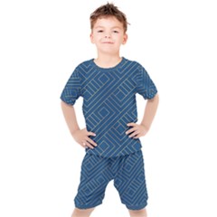 Abstract Geometry Pattern Kids  Tee And Shorts Set by Ravend