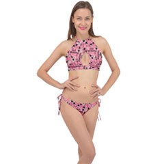 Connection Get Connected Technology Cross Front Halter Bikini Set by Ravend