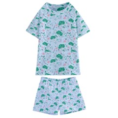 Illustration Flower Pattern Wallpaper Seamless Kids  Swim Tee And Shorts Set by Ravend