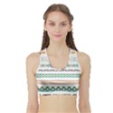 Pattern Colored Line Watercolor Painting Blue Color Splash Sports Bra with Border View1
