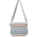 Pattern Colored Line Watercolor Painting Blue Color Splash Saddle Handbag View3