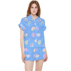 Seashell Clam Pattern Art Design Chiffon Lounge Set by Ravend