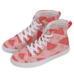 Background Watermelon Pattern Fruit Women s Hi-top Skate Sneakers by Wegoenart