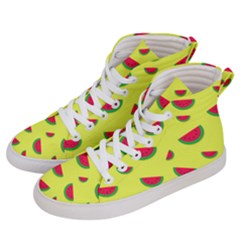 Watermelon Pattern Wallpaper Men s Hi-top Skate Sneakers by Wegoenart