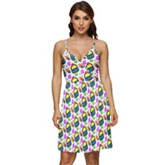 Sweet Dessert Food Cake Pattern V-neck Pocket Summer Dress  by Wegoenart
