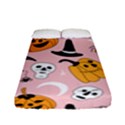 Pumpkin Cat Pattern Skull Fitted Sheet (Full/ Double Size) View1