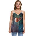 Planet Galaxy Fantasy Casual Spaghetti Strap Chiffon Top View1