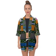 Illustration Motherboard Pc Computer Open Front Chiffon Kimono