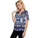 Cobalt symmetry Bow Sleeve Button Up Top View2