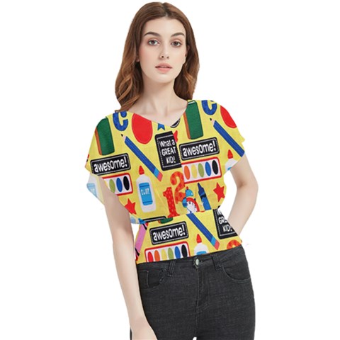 Fabric 1 Butterfly Chiffon Blouse by nateshop