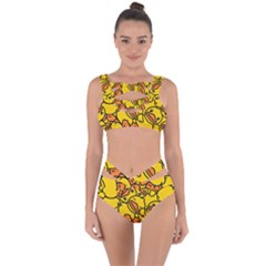Duck Cartoon Background Pattern Bandaged Up Bikini Set  by Wegoenart