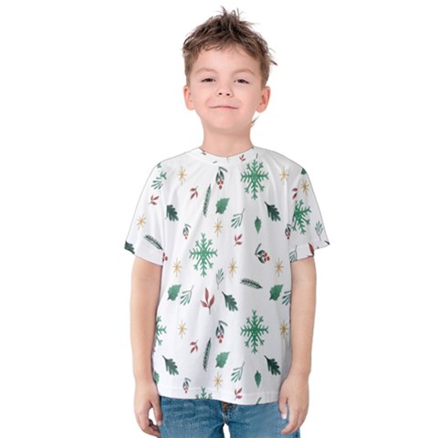 Christmass Theme Kids  Cotton Tee by artworkshop