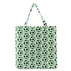 Pattern Ball Soccer Background Grocery Tote Bag by Wegoenart