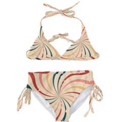 Swirl Star Pattern Texture Vintahe Classic Old Kids  Classic Bikini Set by Ravend