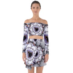Mandelbrot Fractal Background Template Circle Off Shoulder Top With Skirt Set by danenraven