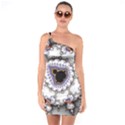 Mandelbrot Fractal Background Template Circle One Soulder Bodycon Dress View1