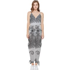 Apple Males Almond Bread Abstract Sleeveless Tie Ankle Chiffon Jumpsuit by danenraven