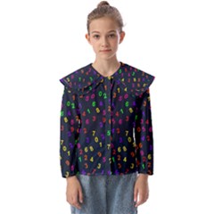 Number Digit Learning Education Kids  Peter Pan Collar Blouse by Wegoenart