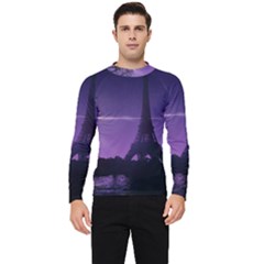 Eiffel Tower Paris-nigh Silhouette Men s Long Sleeve Rash Guard by Wegoenart
