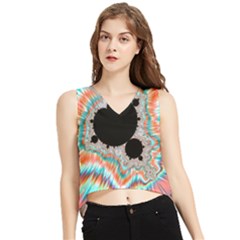 Fractal Abstract Background V-neck Cropped Tank Top by Wegoenart