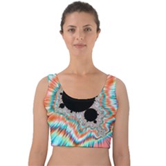 Fractal Abstract Background Velvet Crop Top by Wegoenart