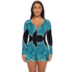 Mandelbrot Apple Fractal Abstract Long Sleeve Boyleg Swimsuit by Wegoenart