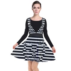 Striped-skull Demonic Skulls-stripe Plunge Pinafore Dress by Casemiro