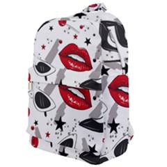 Red Lips Black Heels Pattern Classic Backpack by Jancukart