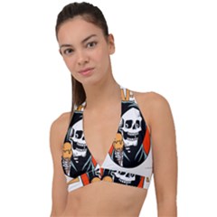 Halloween Halter Plunge Bikini Top by Sparkle