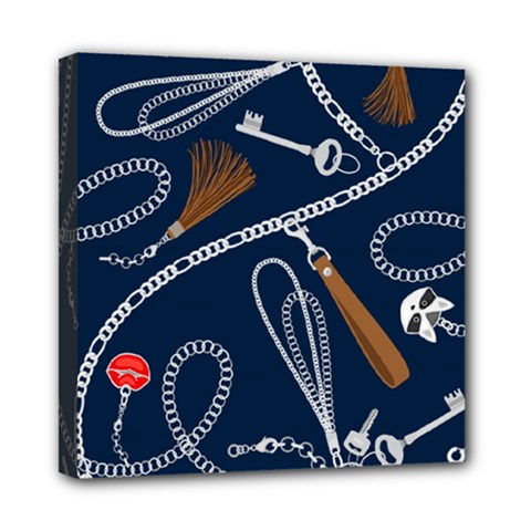 Chains Seamless Pattern Mini Canvas 8  X 8  (stretched) by Ravend
