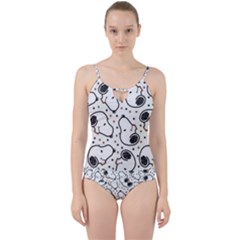 Dog Pattern Cut Out Top Tankini Set by Jancukart