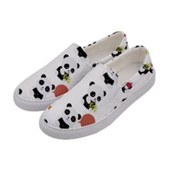 Playing-pandas-cartoons Women s Canvas Slip Ons by Jancukart