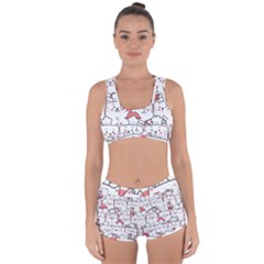 Cute-cat-chef-cooking-seamless-pattern-cartoon Racerback Boyleg Bikini Set