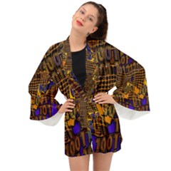 Binary Code Transformation Long Sleeve Kimono by Wegoenart