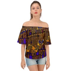 Binary Code Transformation Off Shoulder Short Sleeve Top by Wegoenart