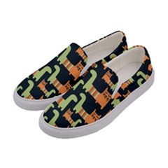 Seamless-pattern-with-cats Women s Canvas Slip Ons by Jancukart
